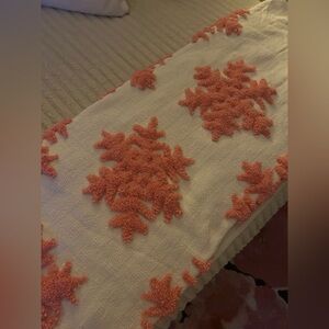 Rachel Zone pink snowflake throw blanket